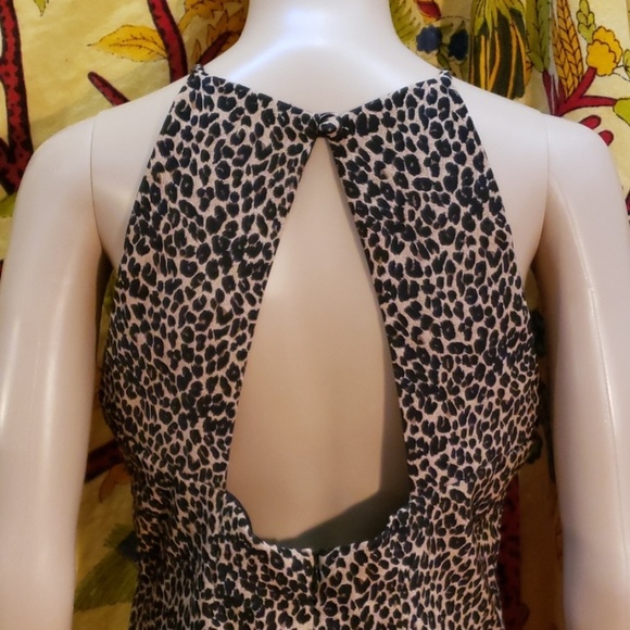 leopard print open back midi dress size 8 - Picture 3 of 6